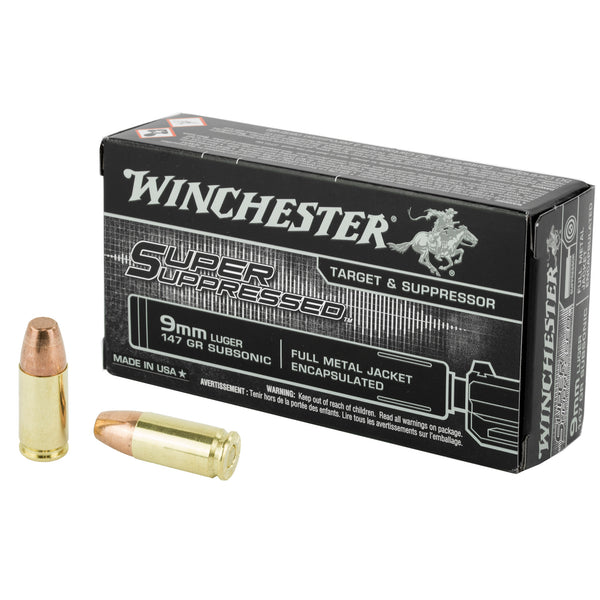 Winchester SUP9 Super Suppressed Encapsulated Full Metal Jacket 147 Grain 9mm Luger/Parabellum