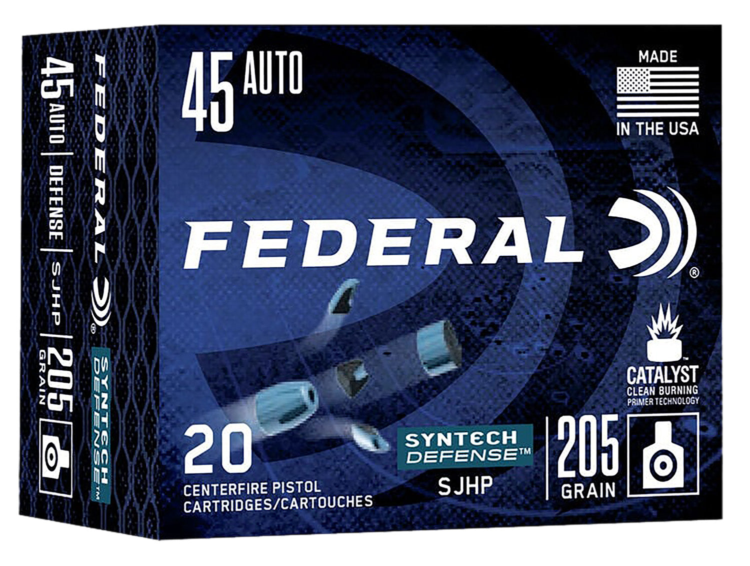 Federal S45SJT1 Syntech Defense Segmented Jacketed Hollow Point 205