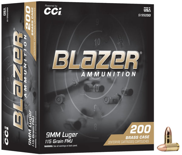 Blazer 9mm Luger 115 Grain Full Metal Jacket 200ct Value Pack