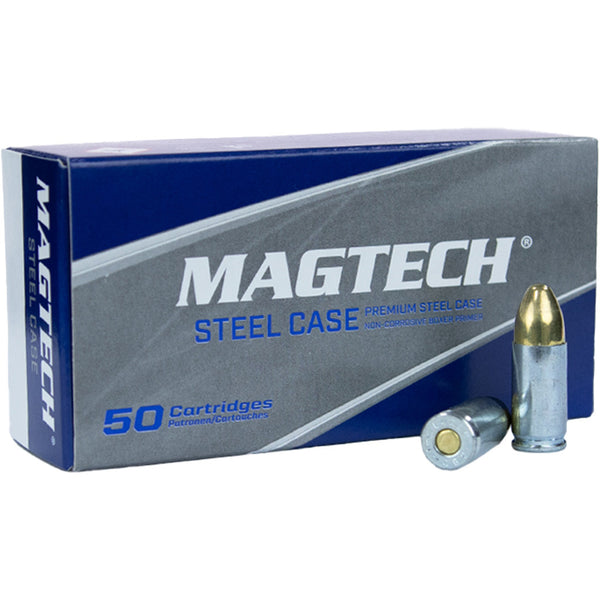Magtech 9mm Luger 115 Grain Full Metal Jacket(FMJ) - Zinc plated Steel Case.
