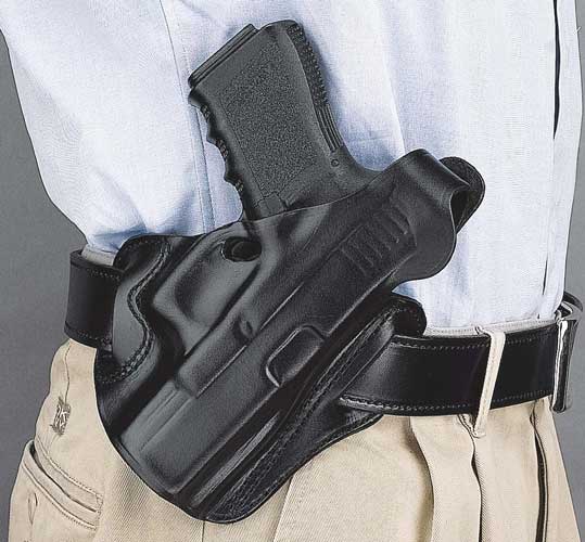 DeSantis Thumb Break Scabbard RH OWB Leather Holster for S&W Shield 9mm/.40 - Black