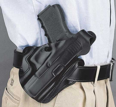 DeSantis Thumb Break Scabbard RH OWB Leather Holster for S&W Shield 9mm/.40 - Black