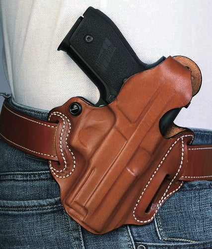 DeSantis Thumb Break Scabbard OWB Leather Holster RH M&P Shield 9 Tan
