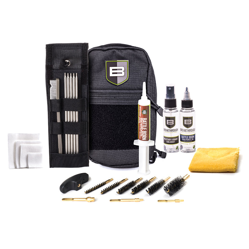 Break Through Stainless Steel Rod Cleaning Kit Universal 22cal-12ga Nylon Pouch