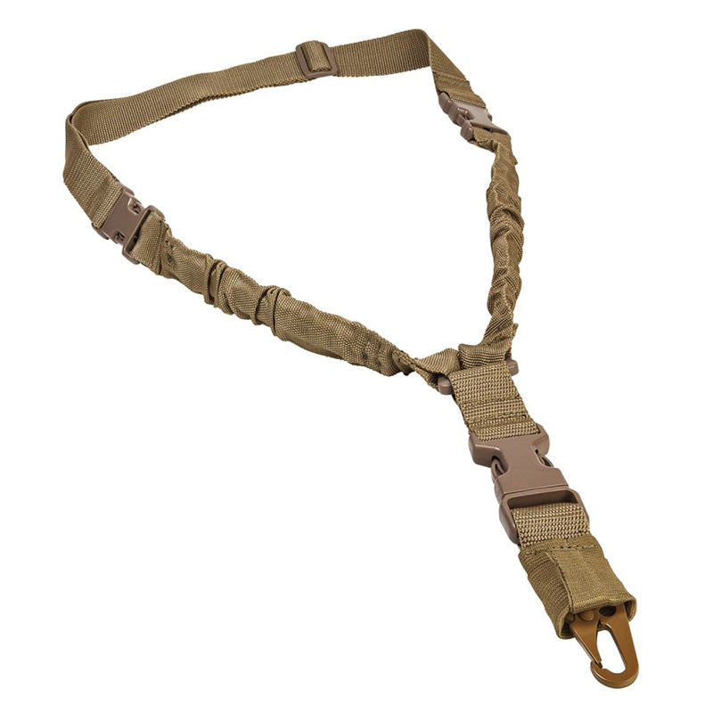 VISM AR-15 Deluxe Bungee Single Point Sling 1.25" Webbing Adjustable Tan