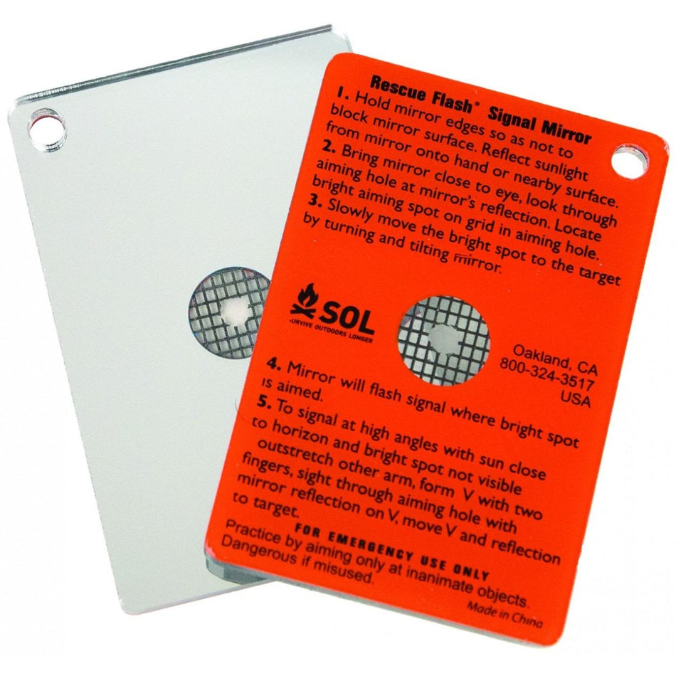 Survive Outdoors Longer (SOL) Rescue Flash Floating Signal Mirror - Visible Up to 10 Miles