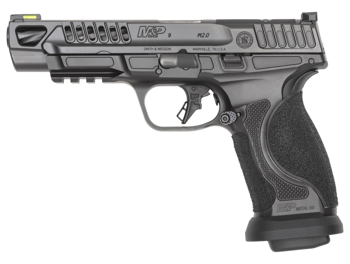 Smith & Wesson 14070 M&P M2.0 Competitor HD 9mm Luger 10+1 5" Overall Black Armornite Stainless Steel Spiral Fluted Barrel, Lightening Cut/Optic Ready/Serrated Slide & Stainless Steel Frame w/Picatinn