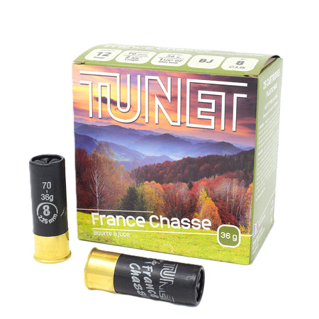 Tunet France Hunting Skirted Wad 12 Gauge #8 Shot 2 3/4 Inch 1 1/4 oz