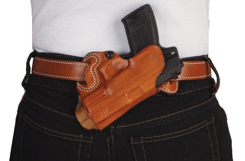 DeSantis Small of Back RH OWB Tan Leather Holster for Colt 1911