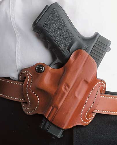 DeSantis Mini Slide OWB Holster RH Leather Ruger 57 Tan