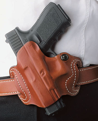 DeSantis Mini Slide OWB Holster RH Leather S&W M&P 9/40 Tan