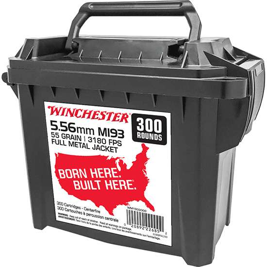 Winchester M193 5.56x45mm NATO 55 gr FMJ ammo