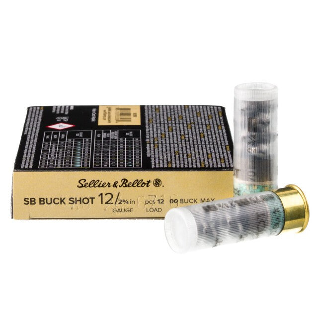 Sellier & Bellot (S&B) SB12BSE Hunting Buckshot 12 Gauge 2.75" 1-1/4oz 00 Buck Shot 1181 fps