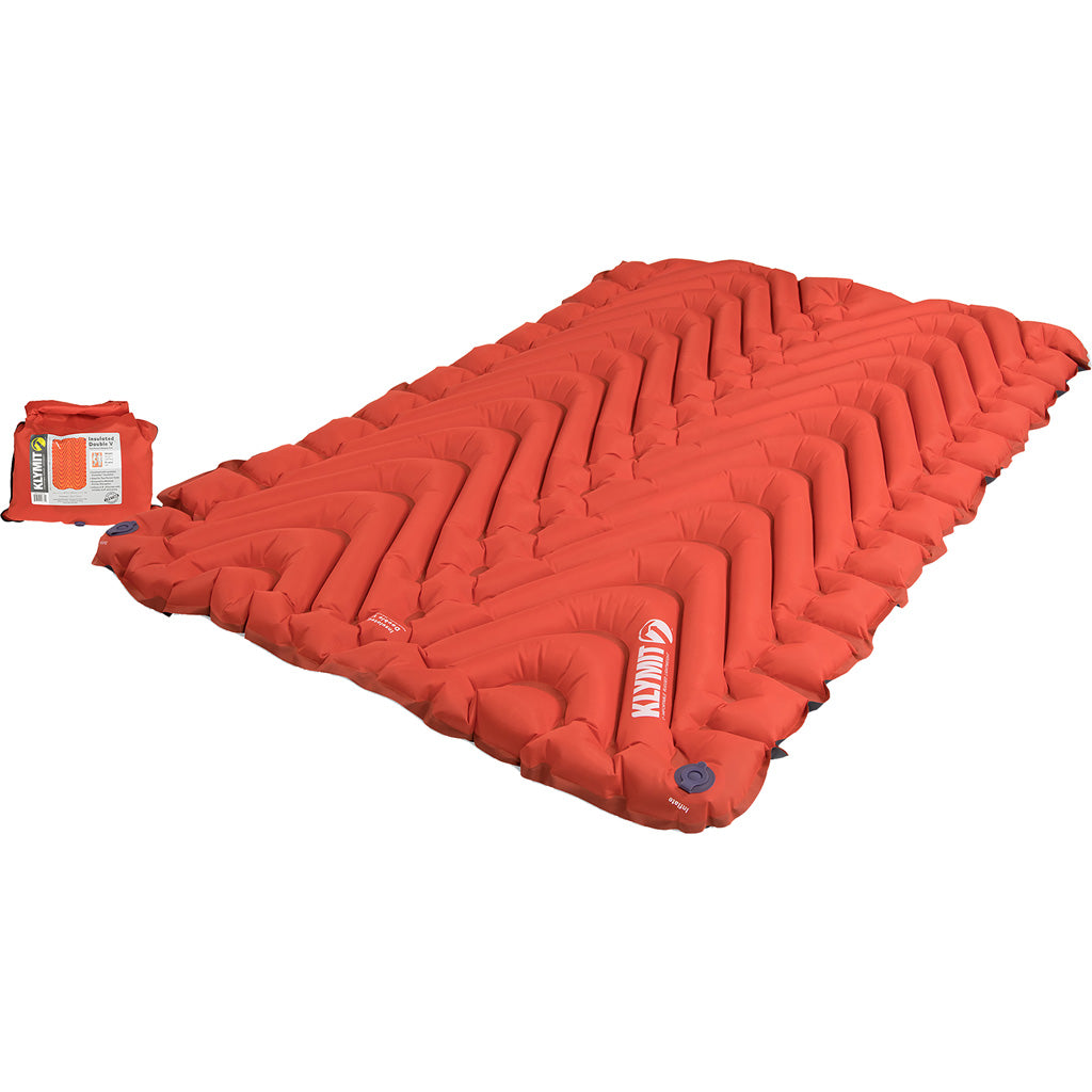 Klymit Insulated Double V Inflatable Sleeping Pad Orange