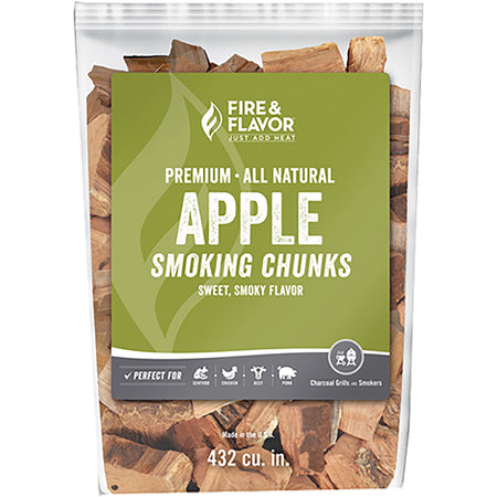 Fire and Flavor Premium All Natural Apple Wood Smoking Chunks 4 lbs