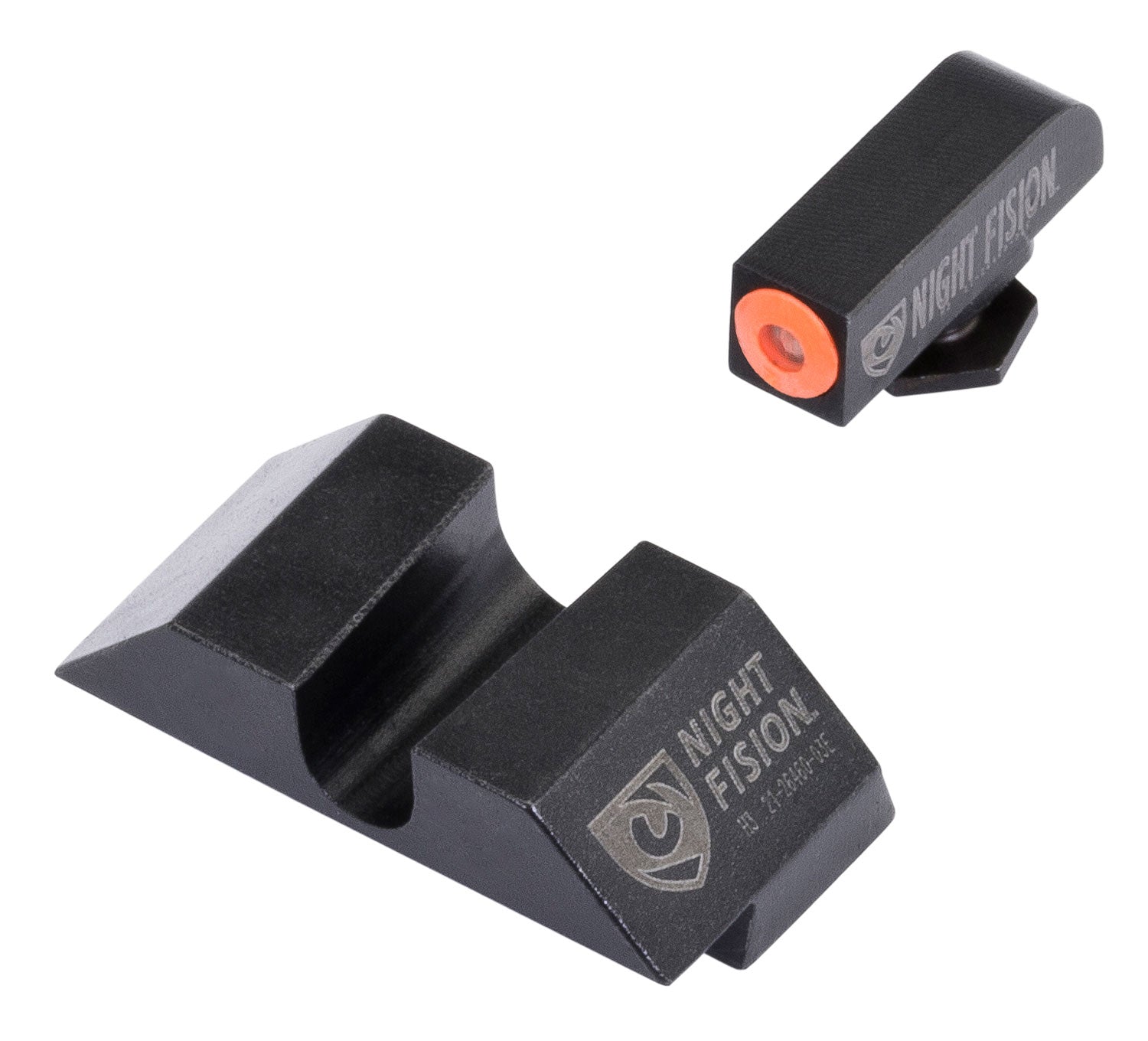 Night Fision GLK001014OGZ Tritium Night Sights Green/Orange Outline Front Black Rear for Glock 17/19/22
