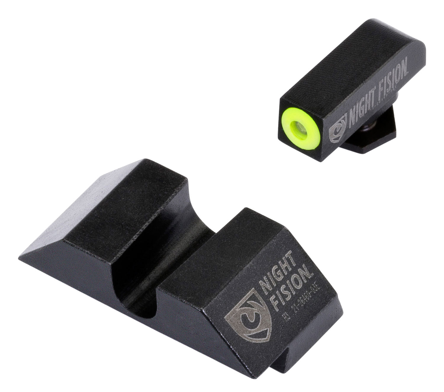 Night Fision GLK001014YGZ Tritium Night Sights Green/Yellow Outline Front Black Rear for Glock 17/19/22