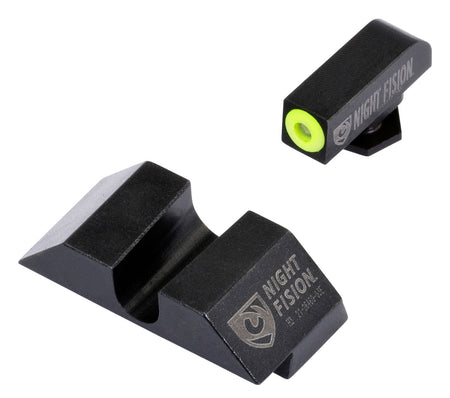 Night Fision GLK001014YGZ Tritium Night Sights Green/Yellow Outline Front Black Rear for Glock 17/19/22