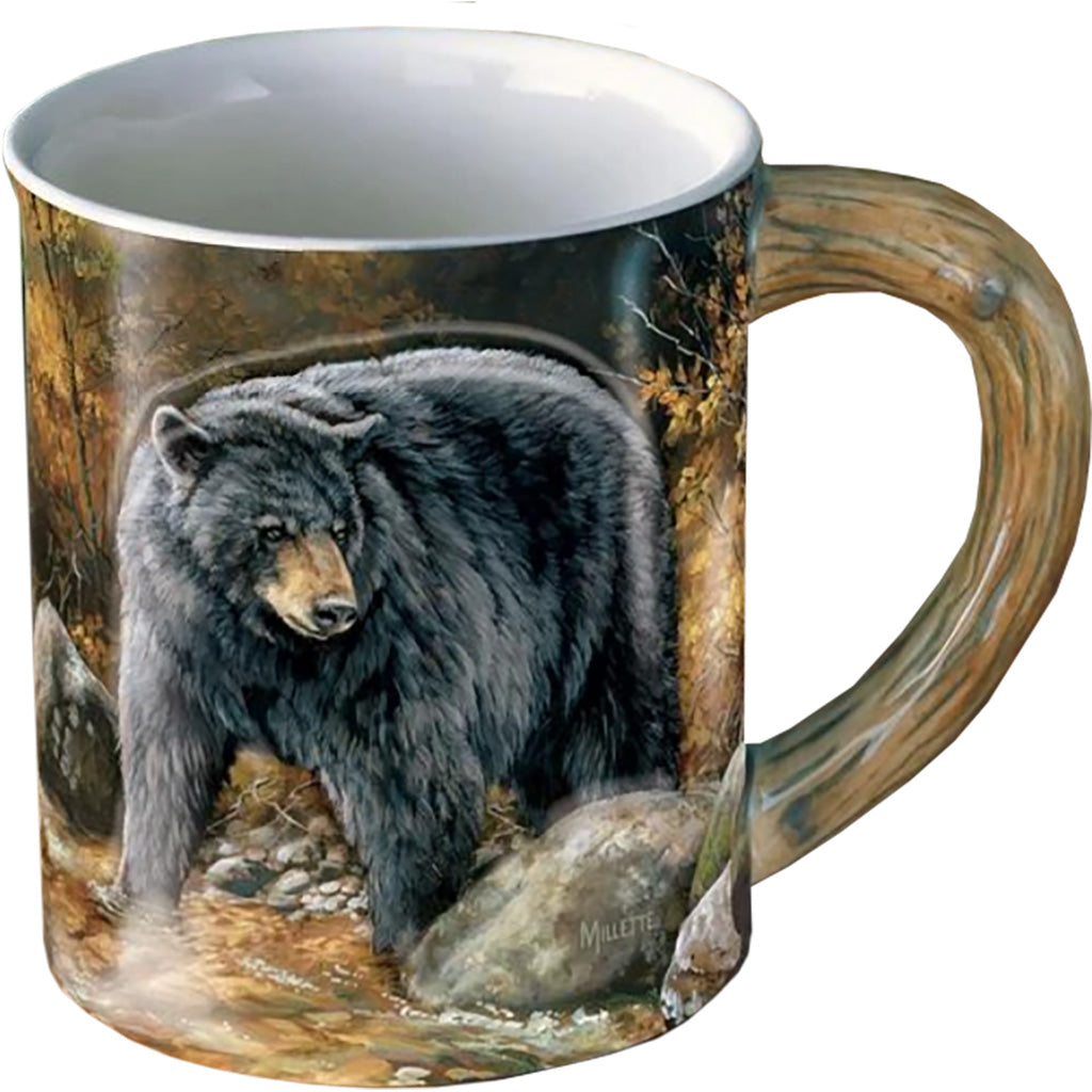 Wild Wings Sculpted Stoneware Mug Autumn Streamside Bear 16 oz.