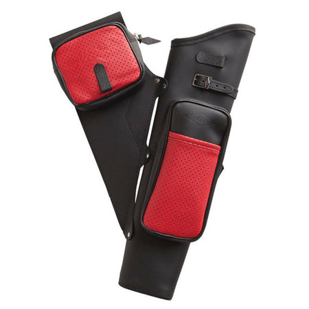 Neet NT-2100 Leather Target Quiver RH Black with Red Pockets