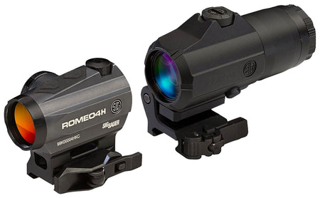 Sig Sauer Romeo4H and Juliet4 Combo Kit 1x 4x Red Dot with Magnifier Graphite Black