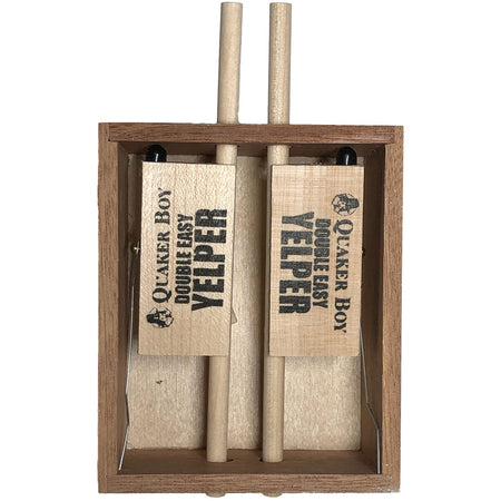 Quaker Boy Double Easy Yelper Push Button Turkey Call Maple and Mahogany