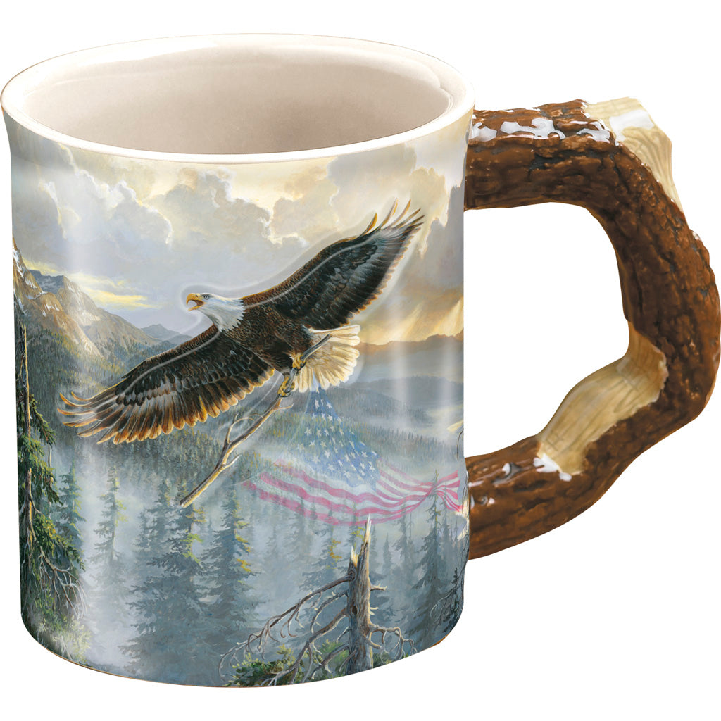Wild Wings Sculpted Stoneware Mug Rebuilding America Bald Eagle 16 oz
