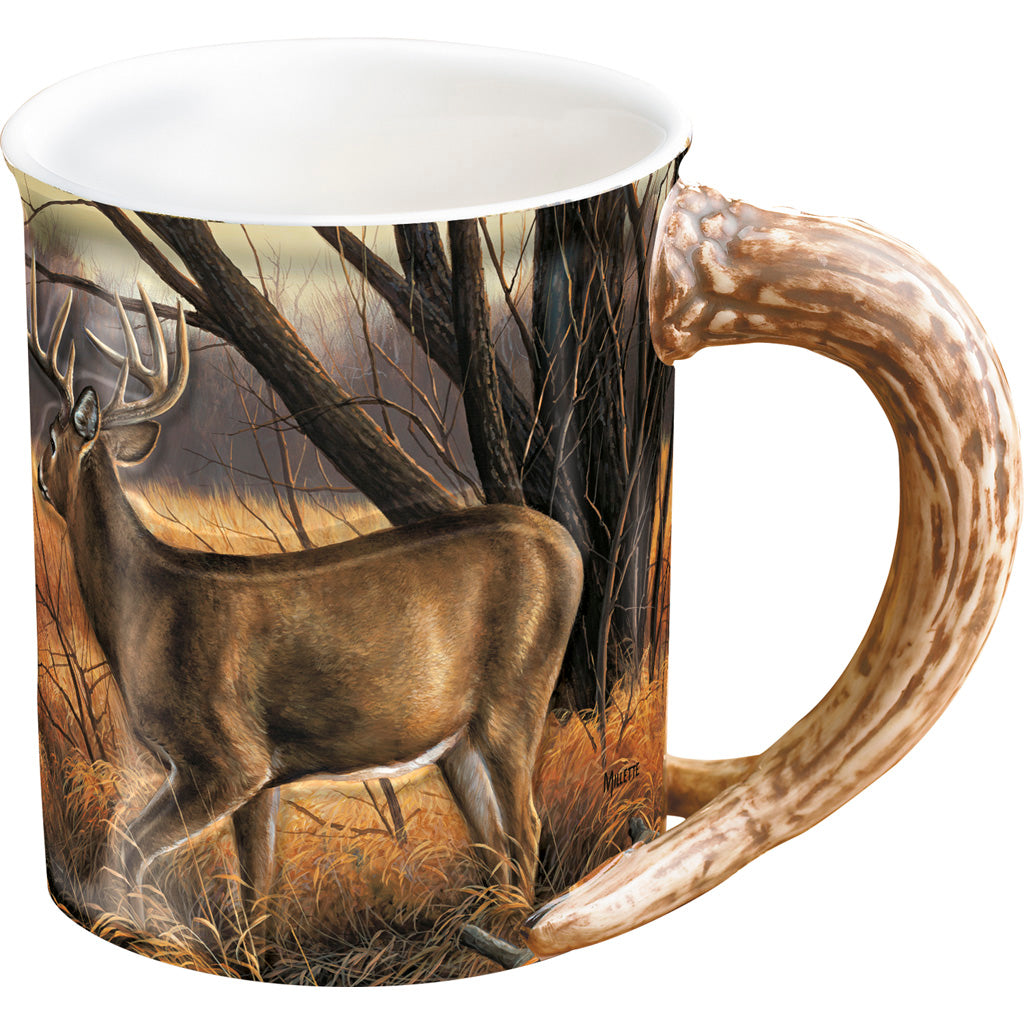Wild Wings Sculpted Stoneware Mug Abandoned Farmstead Whitetail Deer 16 oz