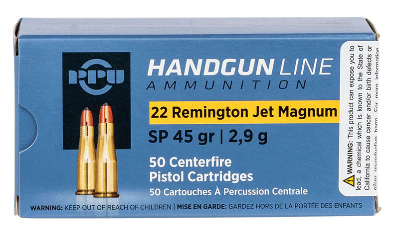Prvi Partizan Handgun .22 Rem Jet Mag 45 gr JSP ammo