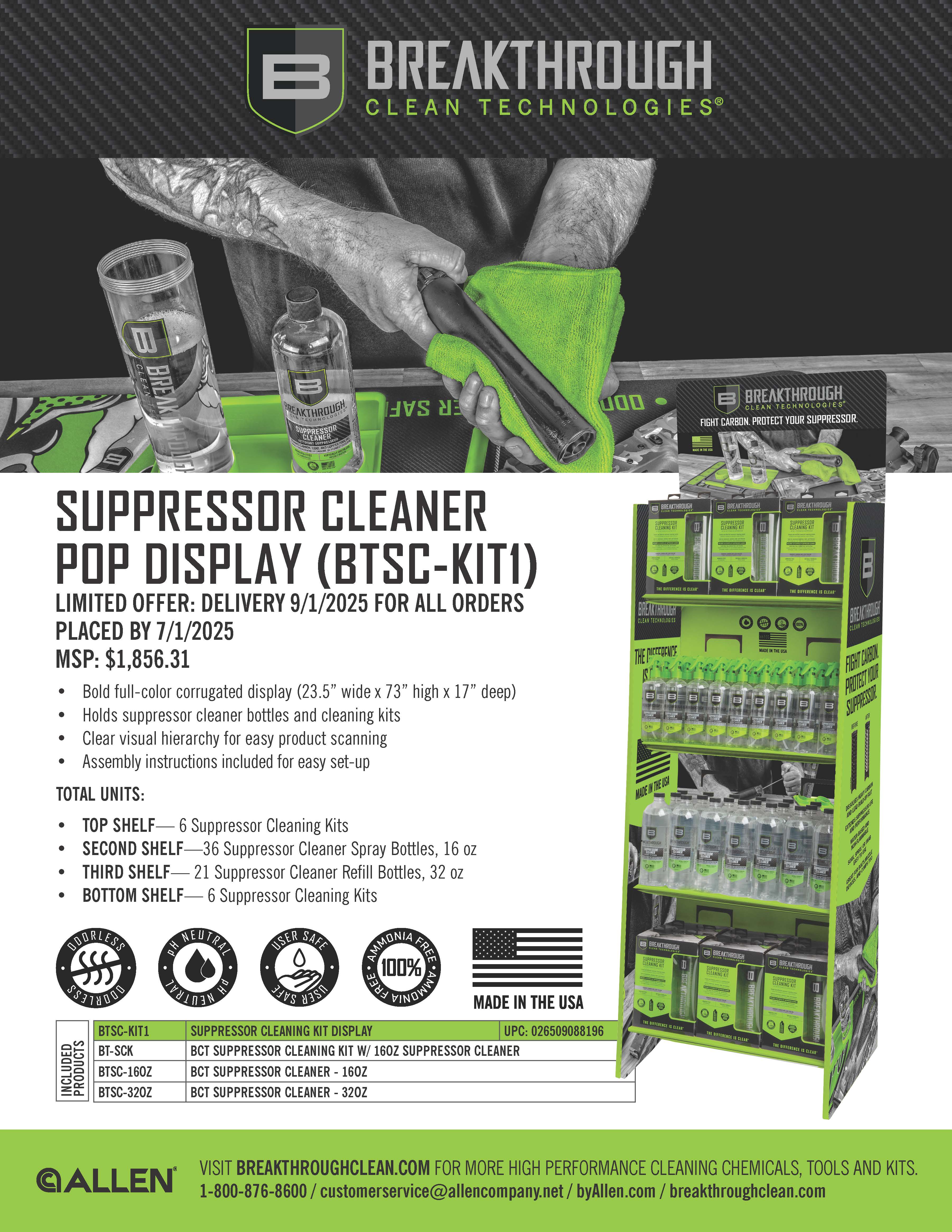 Suppressor Cleaning Kit Retail Display