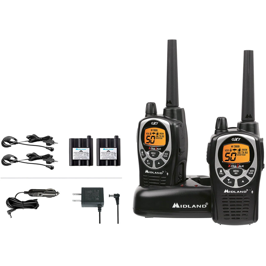 Midland GXT1000VP4 50-Channel GMRS Two-Way Radio Waterproof SOS 2 pk.