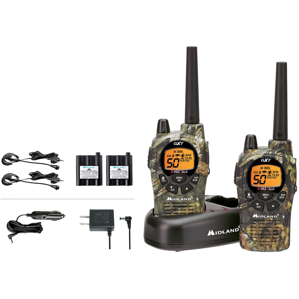 Midland GXT1050VP4 Two-Way GMRS Radio Mossy Oak 50-Channel 36-Mile Range 2 pk.