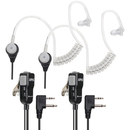 Midland AVPH3 FBI Style Transparent Earbud and Microphone Headset for GMRS/FRS Radios