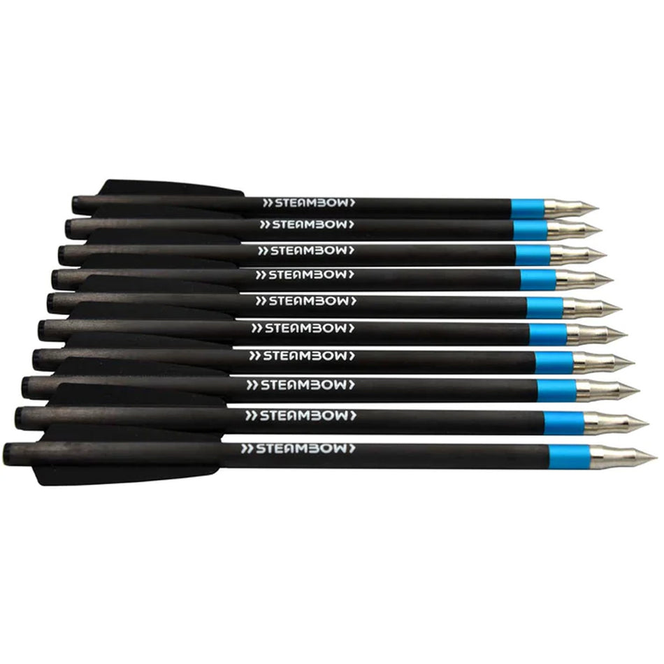 Steambow Light Target Arrows Carbon Shaft 145 Grains 35-75 lb Draw Weight 10 Pack