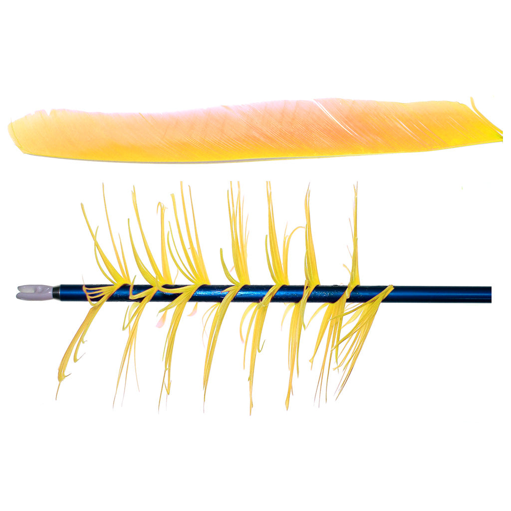 Trueflight Spiral Wrap Flu-Flu Feathers Yellow RW 100 Count