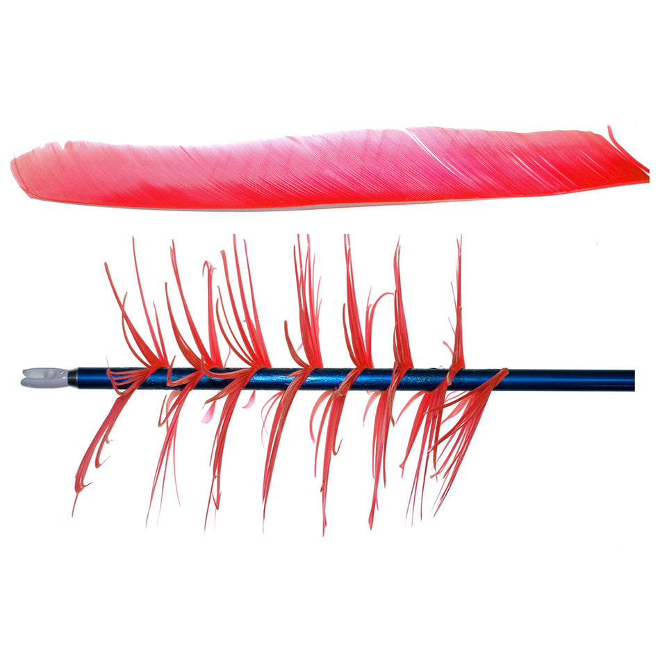 Trueflight Spiral Wrap Flu-Flu Feathers Red RW 100 Count
