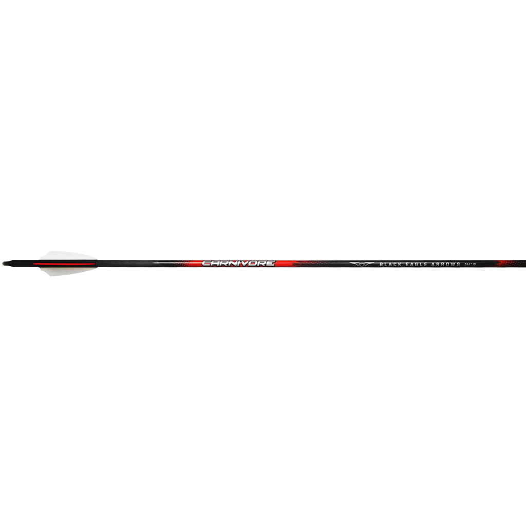 Black Eagle Carnivore .003 250 Spine Carbon Arrows 2.5 in. Shield Cut Vanes 6-Pack