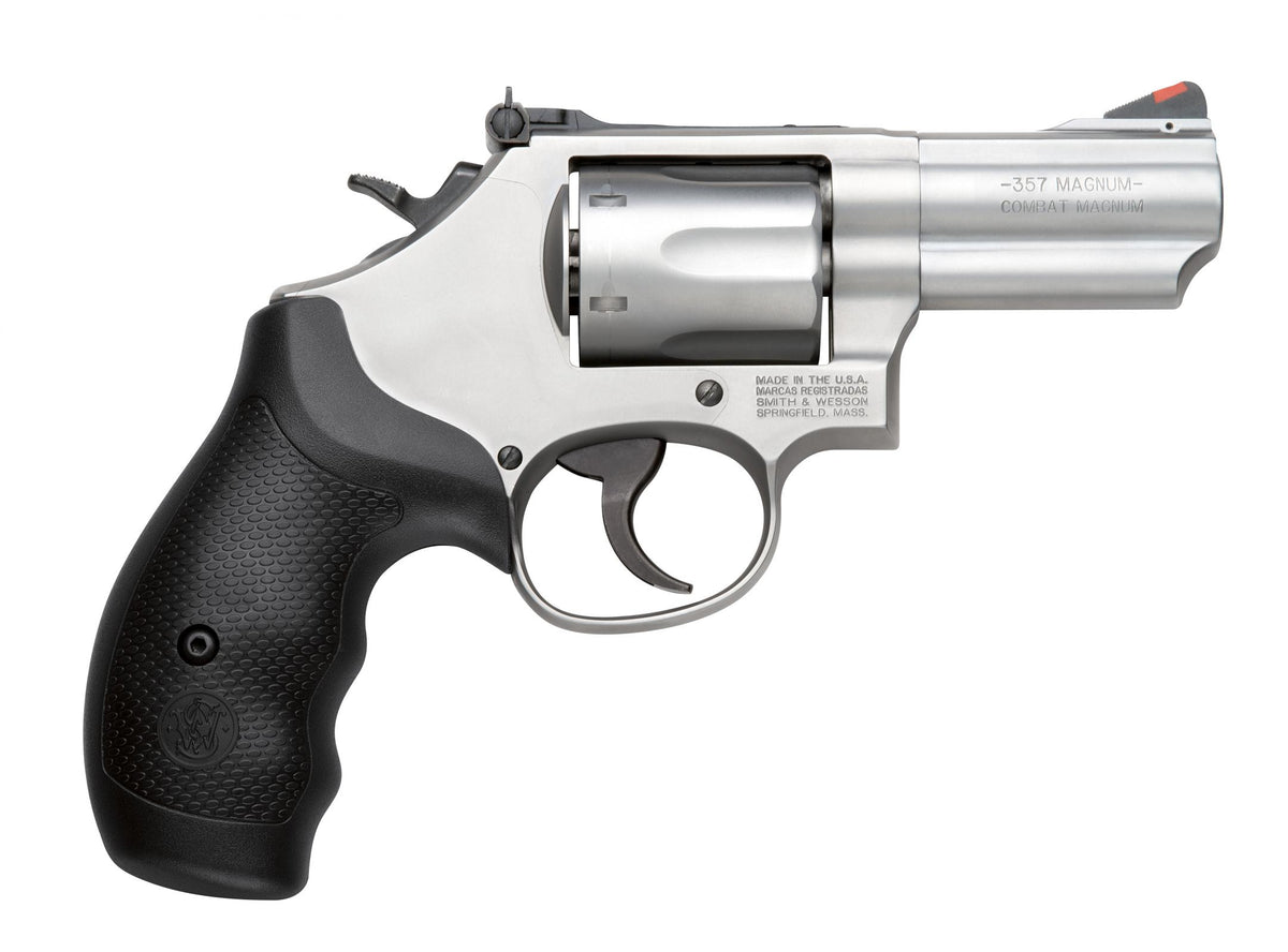 Smith & Wesson 10061 Model 66 Combat Magnum 357 Mag or 38 S&W Spl +P Stainless Steel 2.75" 2 Piece Barrel, 6 Shot K-Frame, Full-length Extractor Rod, Synthetic Grip, Internal Lock