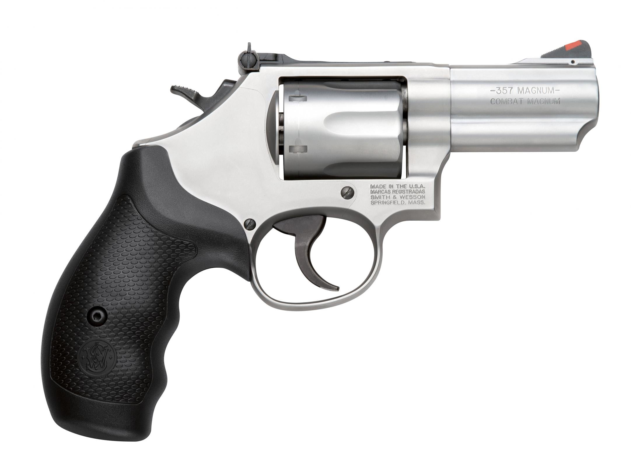 Smith & Wesson 10061 Model 66 Combat Magnum 357 Mag or 38 S&W Spl +P Stainless Steel 2.75" 2 Piece Barrel, 6 Shot K-Frame, Full-length Extractor Rod, Synthetic Grip, Internal Lock