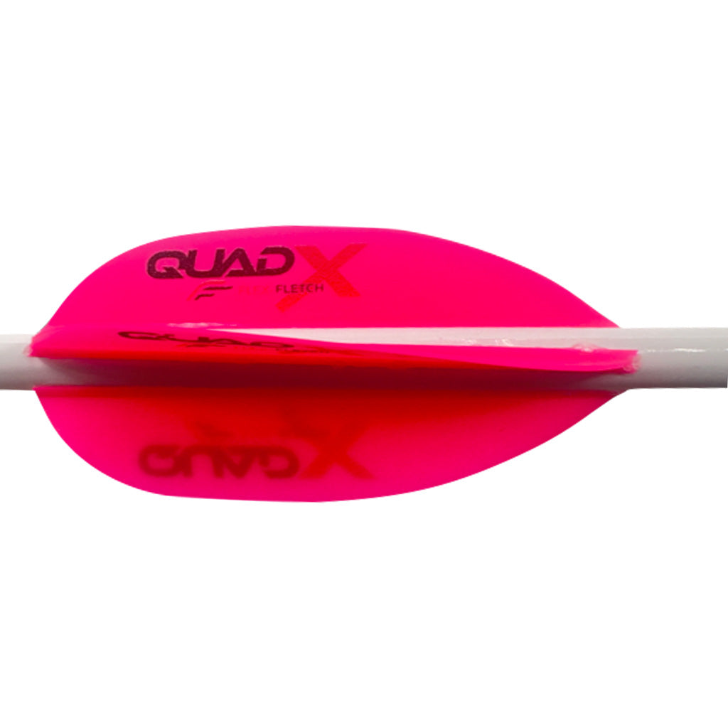 Flex Fletch Quad X Arrow Vanes Flo Red 50 Pack