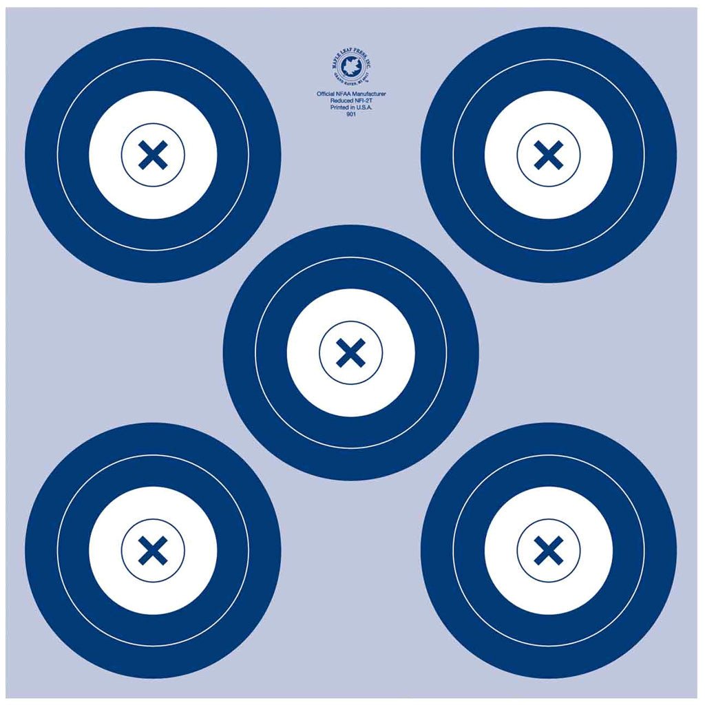 Maple Leaf NFAA Indoor 5 Spot Archery Target 25 Pack