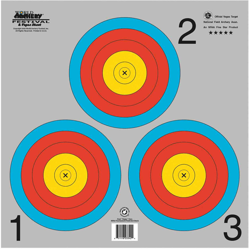 Maple Leaf NFAA Indoor Vegas 3-Spot Archery Targets 25 Pack