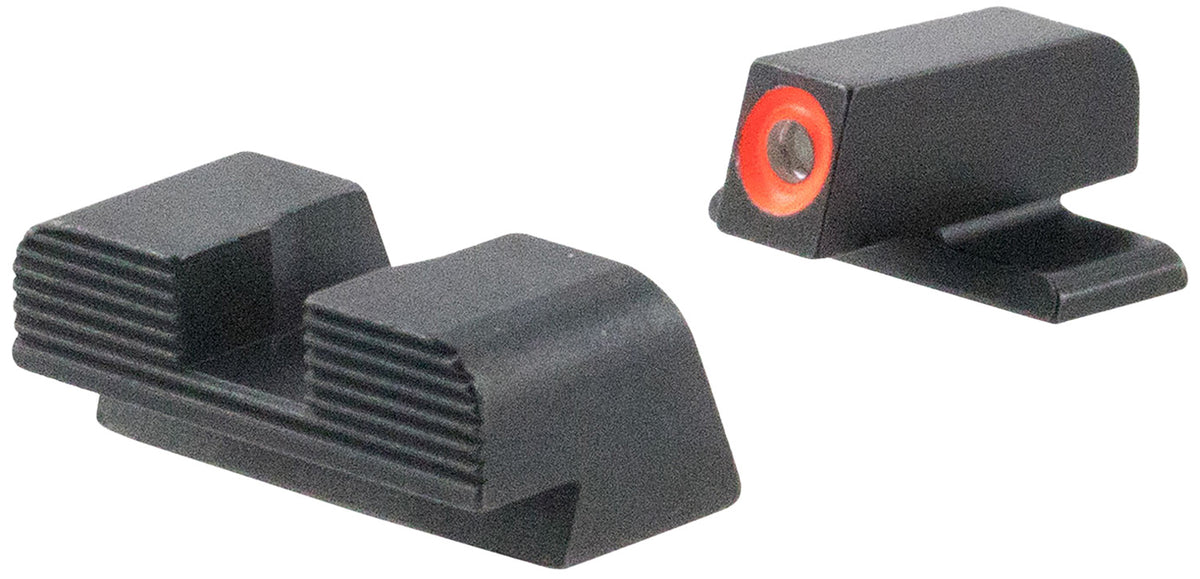 AmeriGlo SG434 Protector Sight Set Sig Sauer Green Tritium Orange Outline Front Black Serrated Rear