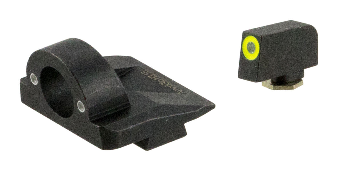 AmeriGlo GL5325 Ghost Ring Tritium Sight Set Glock Gen 5 9mm/.40 Green LumiGreen Outline Front Green Rear