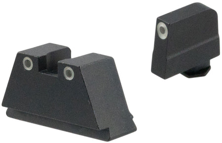 AmeriGlo GL349 Optic Compatible 3XL Tall Tritium Sight Set Glock Green White Outline Front and Rear