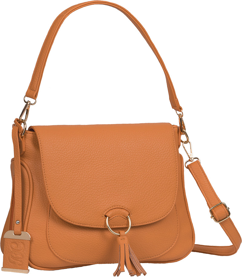Bulldog Concealed Carry Hobo Crossbody Purse with Holster Autumn Orange