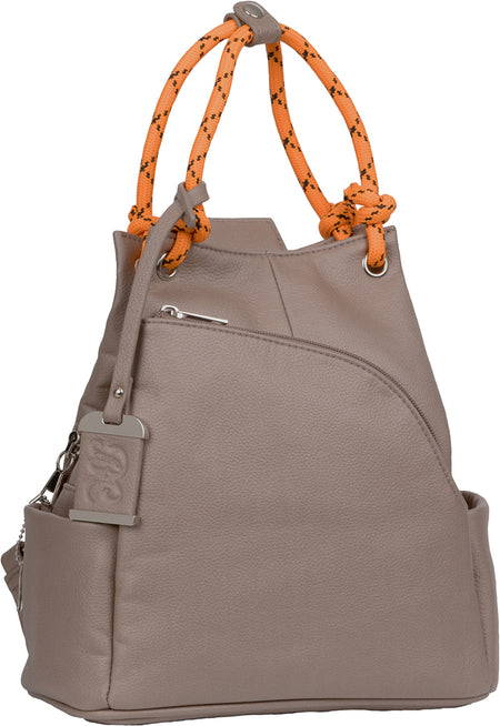 Bulldog Concealed Carry Hobo Purse Backpack Leather Khaki/Orange