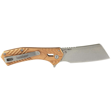 Kershaw Static Folding Knife Copper Handle Steel Cleaver Blade