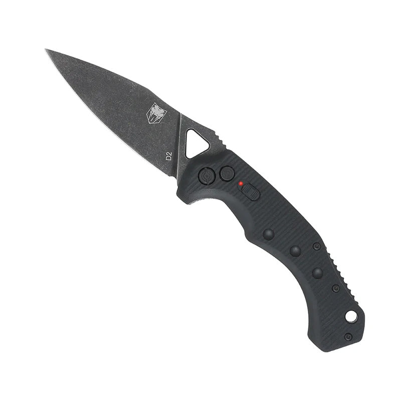 CobraTec Ryker Auto Folding Knife 3.75" Black D2 Steel