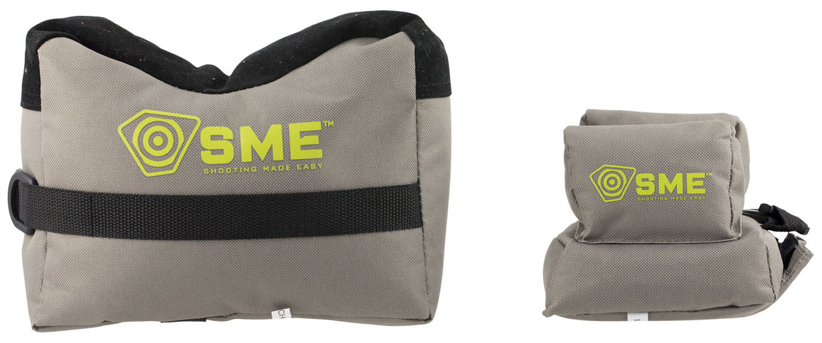 SME SMEGRF Front & Rear Gun Rest Shooting Bags, Poly Bead Filled, Suede Leather Topper, Non-Slip Bottom